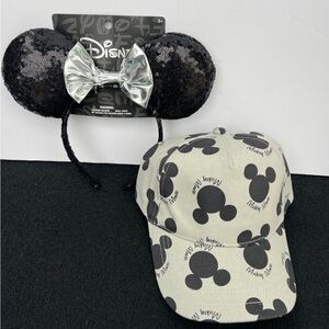 Disney Mickey Mouse Hat and Minnie Ears Set